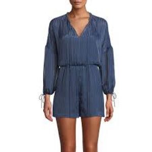 Alice + Olivia 6 Callan Stripe Silk Blend Romper